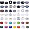 Aipridy Assortment European Large Hole Beads Spacer Beads Rhinestone Craft Beads for DIY Charms Bracelet Jewelry Making (Black-White)